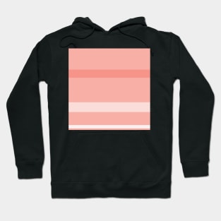 A remarkable shape of Isabelline, Light Pink, Pale Salmon and Vivid Tangerine stripes. Hoodie